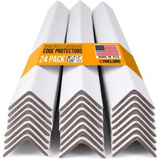 36" x 2" x 2" Reinforced Cardboard Edge Protectors, White Pack of 24 0.22...