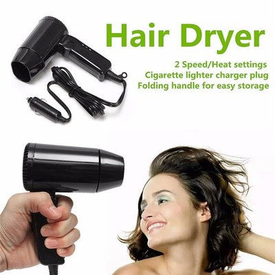 Portable 12V Hairdryer Car-styling Hair Dryer Folding Blower Window Defroster
