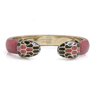 BVLGARI Serpenti Armband Armreif Rot Gold Farbe Metall Damen Taschenanhänger ...