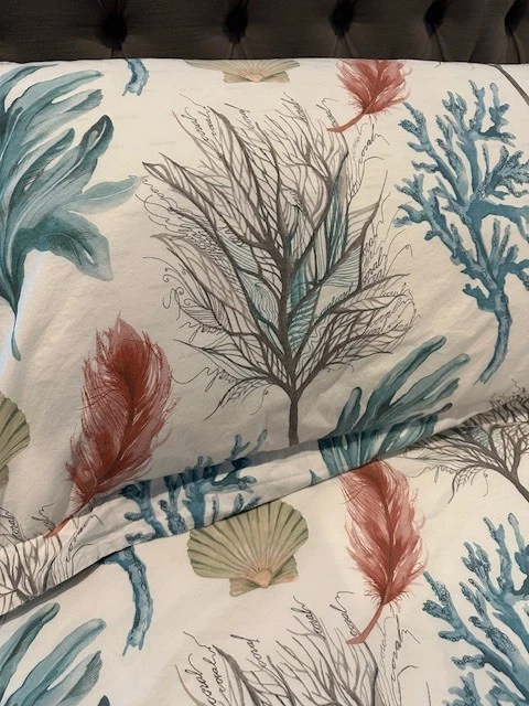 Funda nórdica Pottery Barn Del Mar tamaño king 2 fundas coral mar conchas Bea G2U Foto 4 de 4