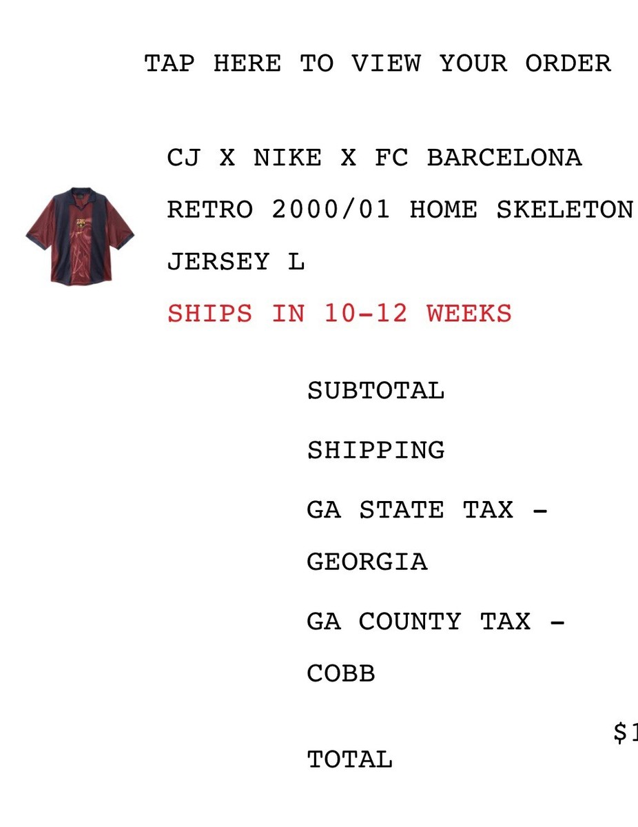 Cactus Jack CJ X NIKE X FC BARCELONA RETRO 2000/01 SKELETON