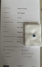 Natürlicher Saphir blau 1,15 ct achteckig tr...