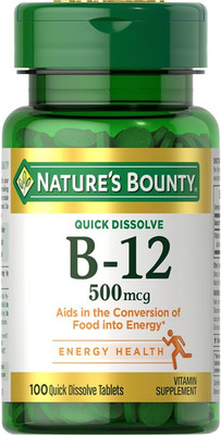 Vitamin B12, Supports Energy Metabolism and Nervous System Health, 500Mcg, 100 Q