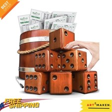 Giant Dice Outdoor Game Set: Yardzee  Farkle - 20 Fun Games Included