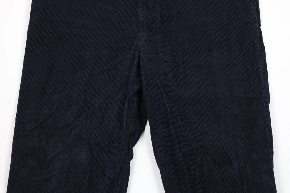 Vintage 90s Nautica Mens 40x29 Faded Wide Leg Corduroy Chino Pants Navy Blue - Image 3 of 4