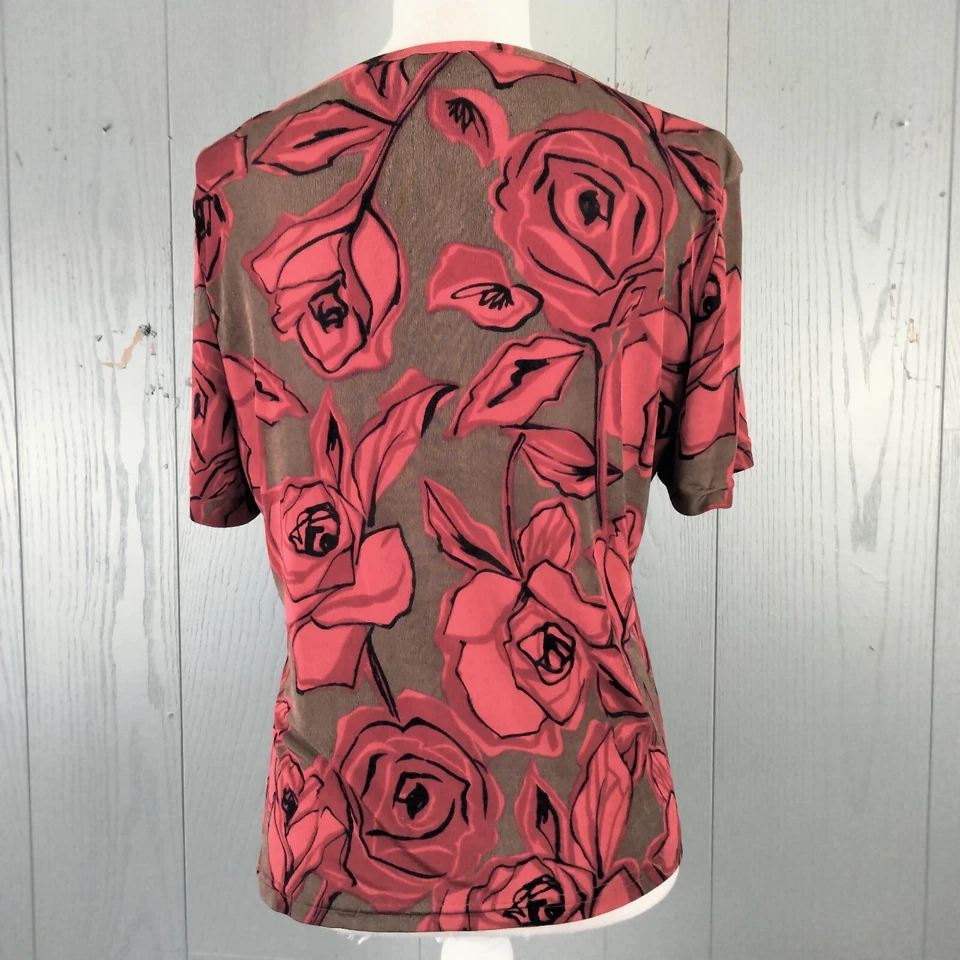 Top tejido ajustado vintage años 90 para mujer rosas grandes caprichoso gótico dobladillo redondo Y2K Foto 2 de 4