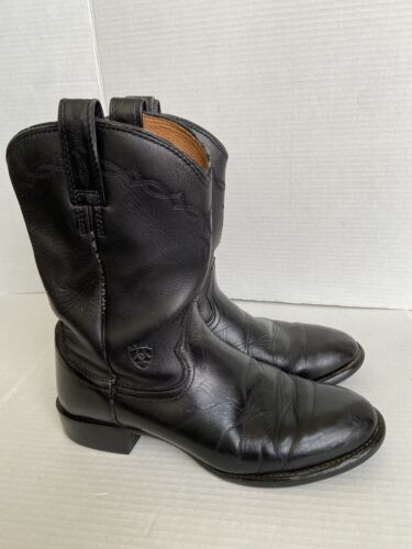 Ariat Cowboy Boots Western Mens Sz 9 D Leather Shoes Classic Solid Black Cowgirl - 第 1/14 張圖片