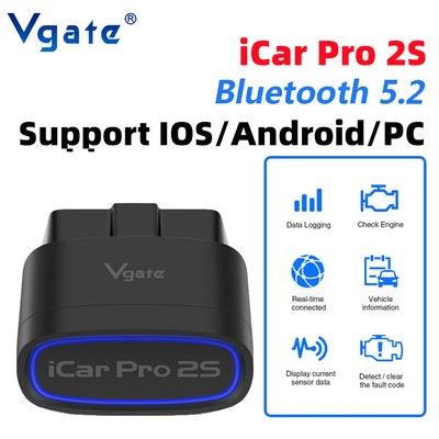 Vgate iCar Pro 2S ELM327 Bluetooth 5.2 OBD2 Car Scan Tool for iPhone/Android/PC