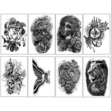 32Sheets Temporary Arm Body Fake Tattoo Sticker Waterproof for Men Women Adults