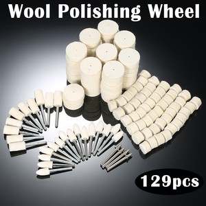 129x Felt Polishing Buffing Pads Wheel Wool Plastic Dremel Rotary Tool Kit Set Ebay