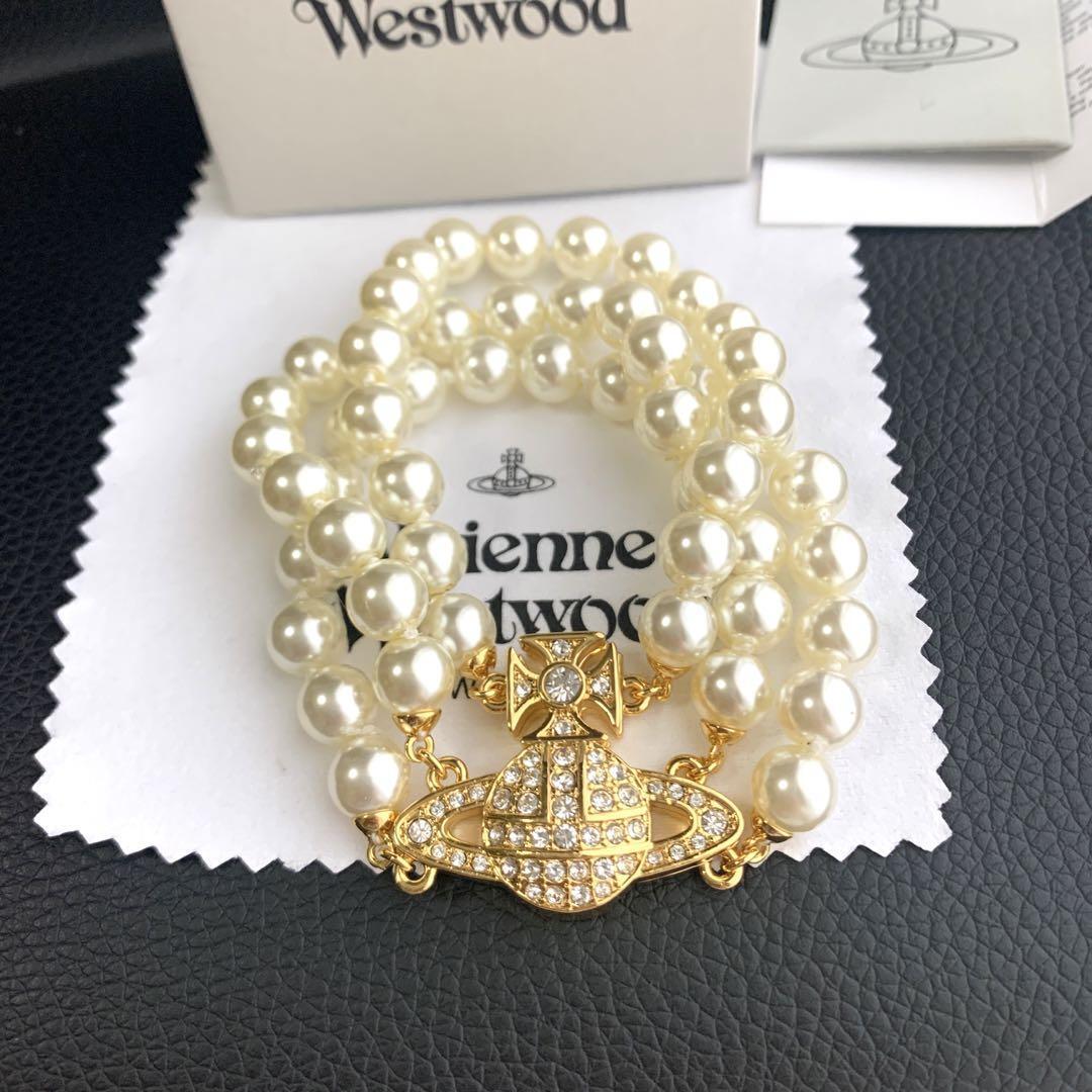 Vivienne Westwood イエローゴールド ホワイト　ブレスレット Vivienne Westwood Bracelet 3 layers pearl gold NO BOX [EJ913 | eBay