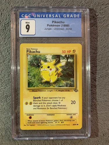 1999 Pokemon Pikachu 60/64 Jungle CGC 9 (PSA BGS) NM/MINT+