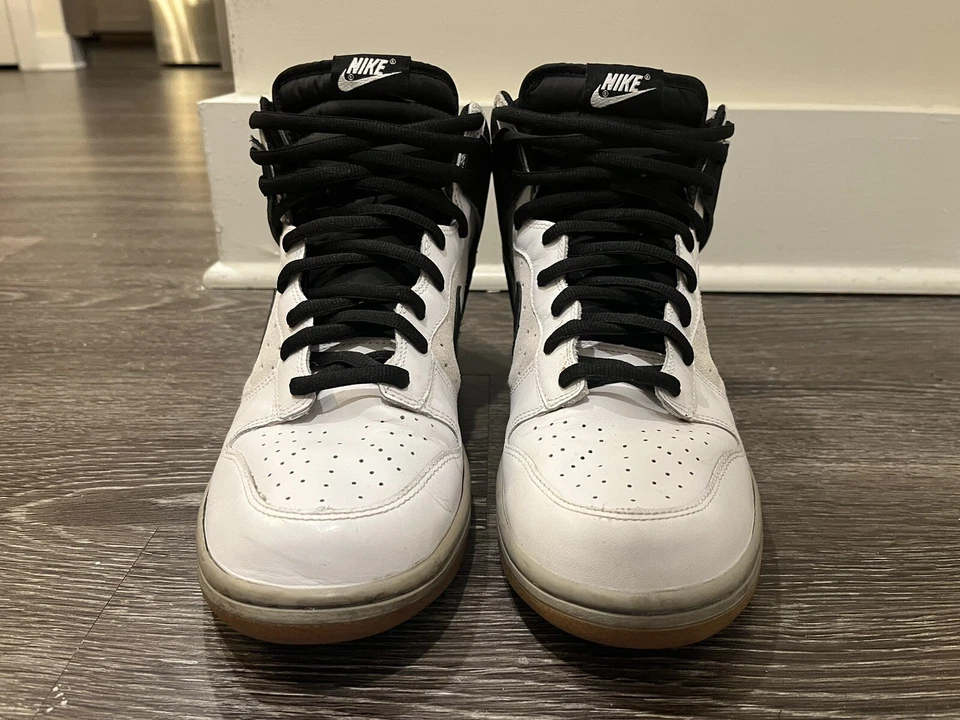 Nike Dunk High Premium 2009 Para hombres 11 Blanco Goma Negro Raro 317982-101 Foto 3 de 4