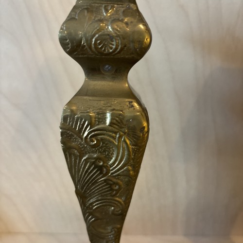Vintage Textured Brass Candlestick Candle Holder Pair 8.5" - Picture 6 of 11