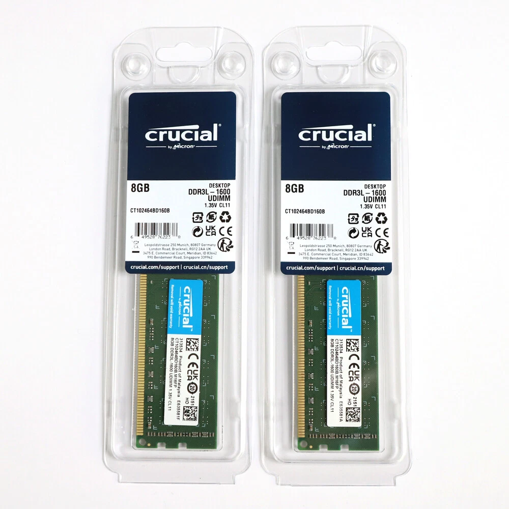 Lot Crucial 16GB 8GB 2Rx8 PC3-12800S DDR3-1600Mhz SODIMM Laptop - Foto 2