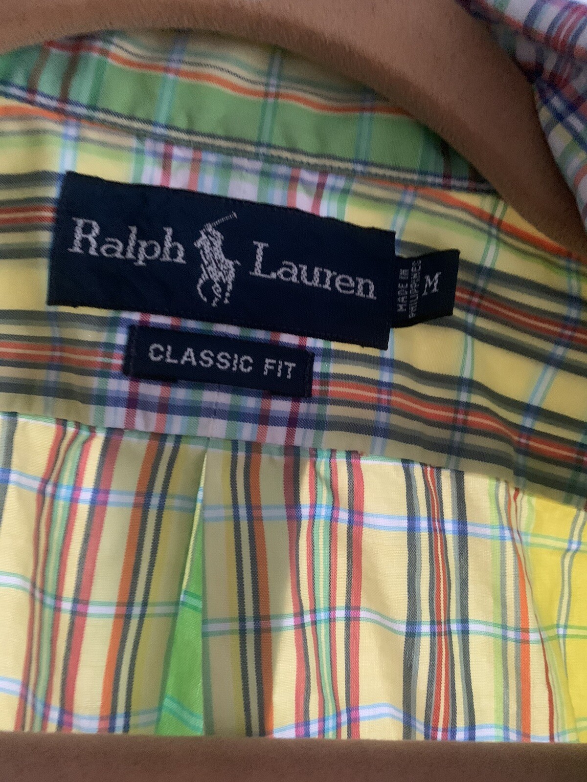 vintage Polo Ralph Lauren Striped Shirt Summer colorful Plaid button down Sz M thumbnail 3