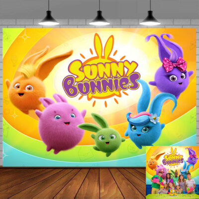 Sunny Bunnies Kinder Geburtstag Party Dekoration Banner Hintergrund Vinyl 7x5ft