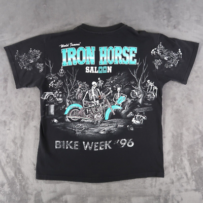 Vintage 90s Iron Horse Saloon Bike Week 1996 XL T-Shirt USA 