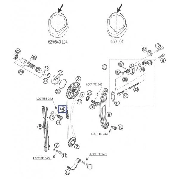 Timing Cam Chain KTM LC4 500,540,600,612,620 640, Duke , Enduro , SMC , SM - Image 2 of 2