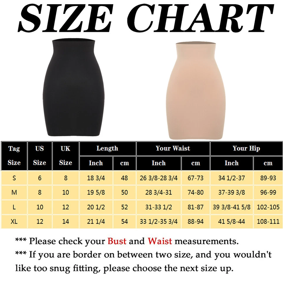 Seamless High-Waist Half Slip Body Shaper Tummy Control Shapewear Skirt Dress UK - Image 2 of 4