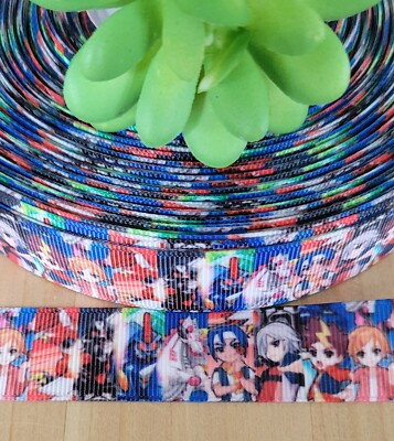 7/8 Inch (1 YD,) Anime Naruto Character Grosgrain Ribbon, Hair Bow Lanyard