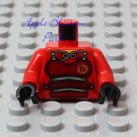 NEW Lego Ninjago SAMURAI X MINIFIG TORSO & LEGS Red w/Black Hands Ninja Nya 9448