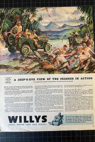 Vintage 1940er Willys Motor Cars Trucks WWII Print Ad