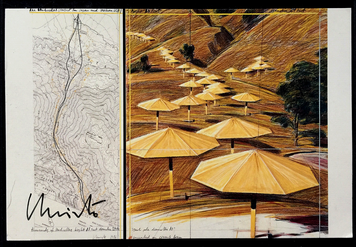 Christo The Umbrellas, Project Hand-Signed, Japan-USA, 1986