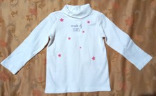 MAGLIETTA BIMBA MANICA LUNGA COLLO ALTO 12-18 MESI 80 cm maglia bianca bambina