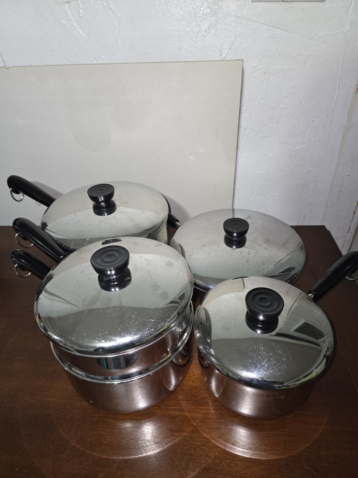 Revere Ware Stainless Steel 9Piece Set w/ Aluminum Disc BottomUSA, eBay