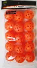 Golf Balls Practice 15 Orange Plastic Perforated CLUB CHAMP New UNOPENED Package