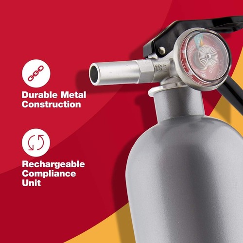 UL Rated 1-A:10-B:C Fire Extinguisher in Stylish Pewter Finish for Modern Homes - Picture 5 of 8