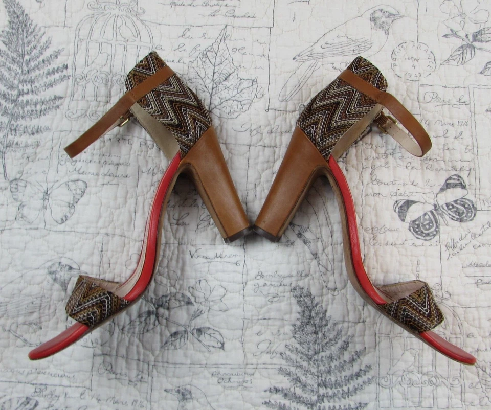 EUC Anthro 批量 Tracy Reese 命运踝带粗跟凉鞋 39.5 9.5 — 第 3/4 张图片