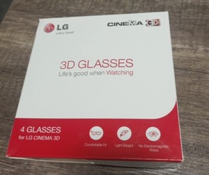 Brand new opened Box Of 4 LG passive 3D Glasses AG-F310 LG cinema 3D *1 Missing*