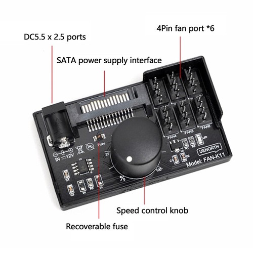 Computer Fan Speed Controller High Power Hub Sata Power Controller NAS Serve _xi - Photo 6/6