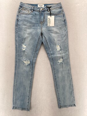 Anthropologie EVIDNT Los Angeles Verona Skinny Ankle Jeans Women's 26 Blue Denim