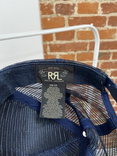 Double Rl Ralph Lauren Selvedge Denim Southwest Trucker Cap RRL Long R Mesh - Picture 7 of 14