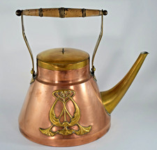 ANTIQUE ARTS & CRAFTS ART NOUVEAU COPPER KETTLE c1900