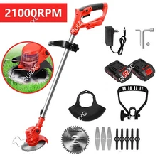 Electric Cordless Grass String Trimmer Lawn Edger Weed Wacker Cutter 2 Batteries