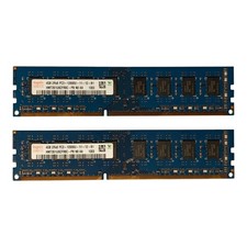 8GB Pair  2x4GB Desktop RAM PC3-12800U DDR3-1600 UDIMM Hynix HMT451U6CFR8C-PB