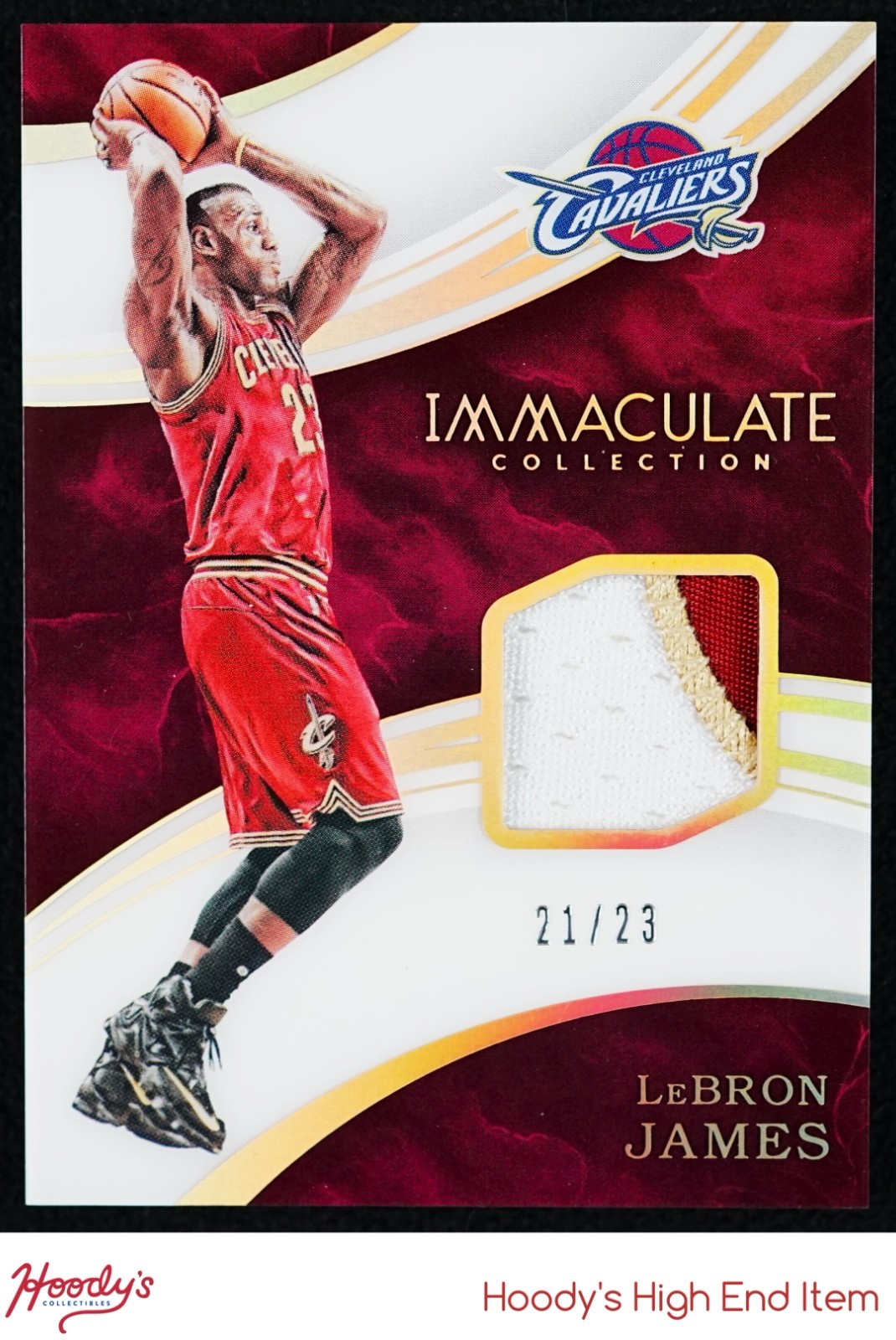 2015-16 Immaculate Patches Jersey Number LeBron James GAME-USED PATCH 21/23