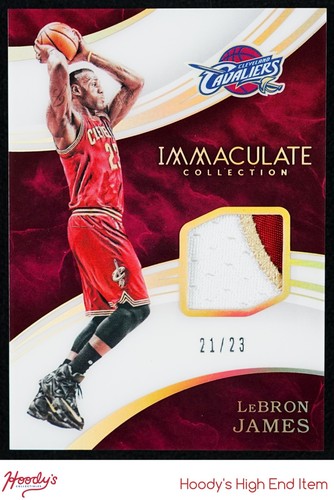 2015-16 Immaculate Patches Jersey Number LeBron James GAME-USED PATCH 21/23
