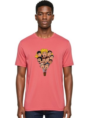 Cartoon-People-In-Balloon Mens Graphic Tee, 100% Cotton, Casual Summer Wear
