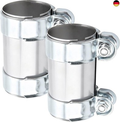 DOCAS 2pcs Ø 76 mm x 125 mm Länge Doppelschelle Auspuffschelle Edelstahl R