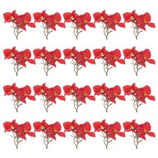 Artificial Flower Heads 4 Inch, Red 20 PCS - Silk Plum Flowers