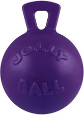 Jolly Pets Tug-N-Toss 4.5-inch Purple Rubber Ball with Handle for Dogs - 2 Pack