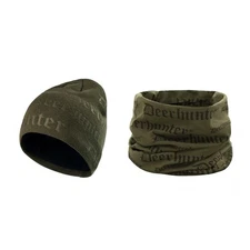 BushWear Deerhunter Embossed logo hat  Tarmac green OSFA and Neck Tube Bundle A