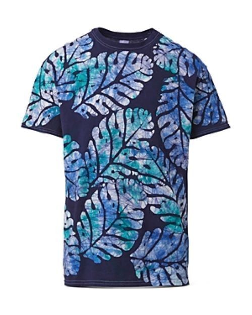 Studio 189 Men's Big Leaf Tee in Navy Blue-Size Small