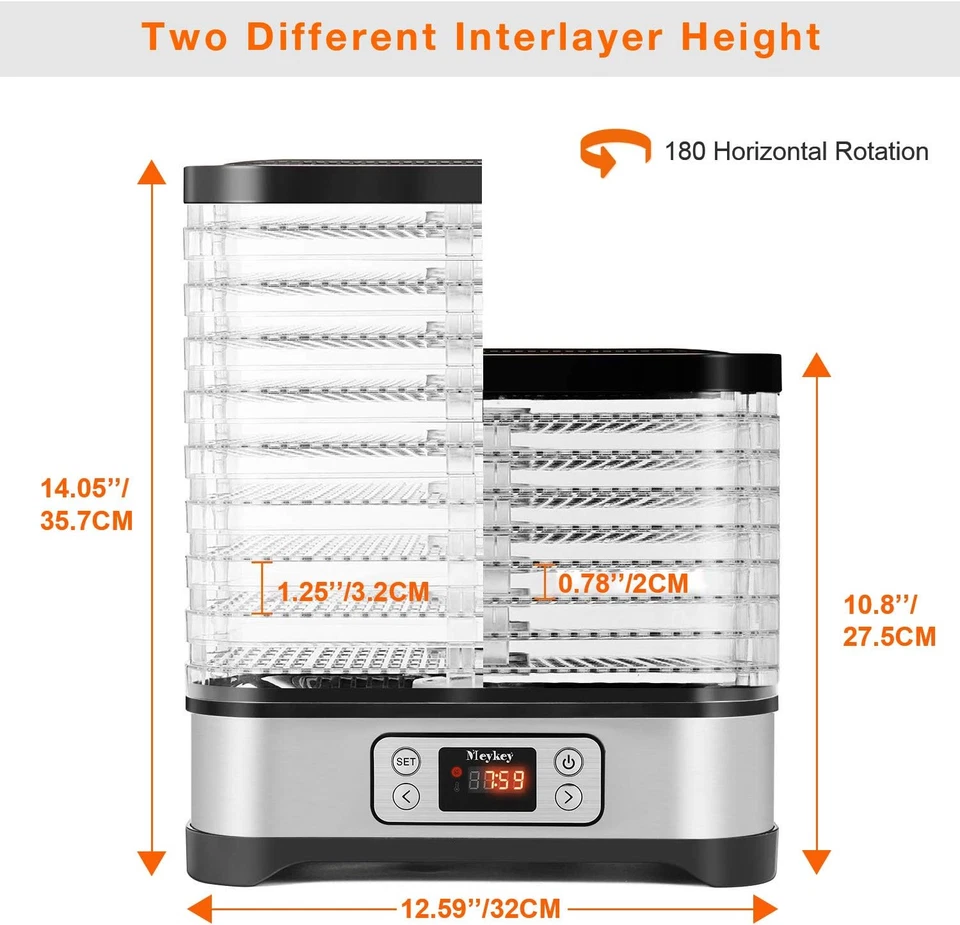 Essiccatore in Acciaio Inossidabile, Mini Essiccatore Da Cucina Con 8 Vassoi, De - Immagine 3 di 4