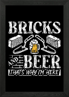 Bricks And Beer Bricklayer Framed Wall Art Poster Canvas Print Picture